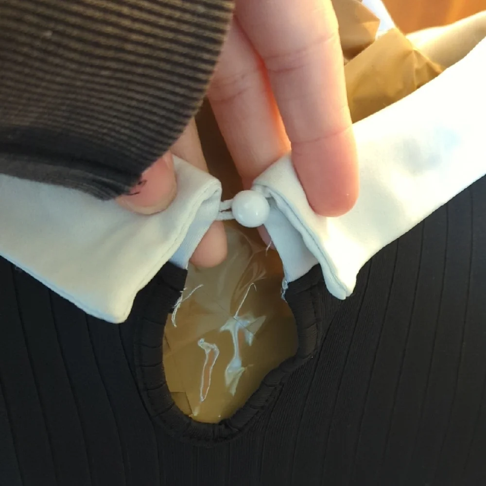 Black and White Collared Bodysuit - Picture 5 of 6